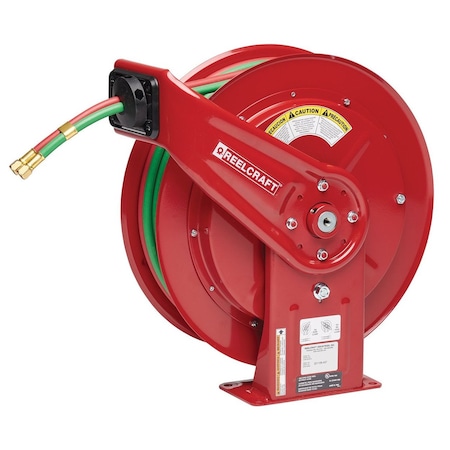 Reelcraft 1/4in x 85 ft. Twin Line Welding Hose Reel T-Grade TWHD74085-OLPT